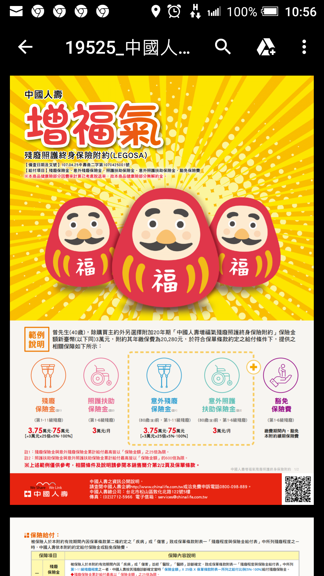 中國人壽增福氣殘廢照護終身保險附約 My83 保險討論區