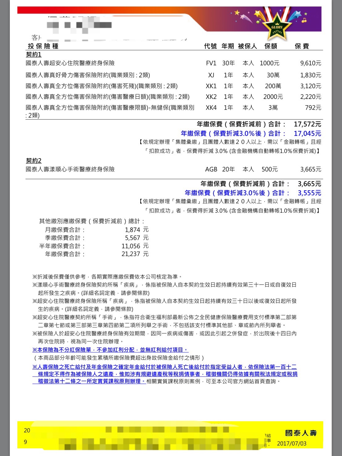 我的醫療險是用國泰富貴三福終身壽險的附約 My83 保險討論區